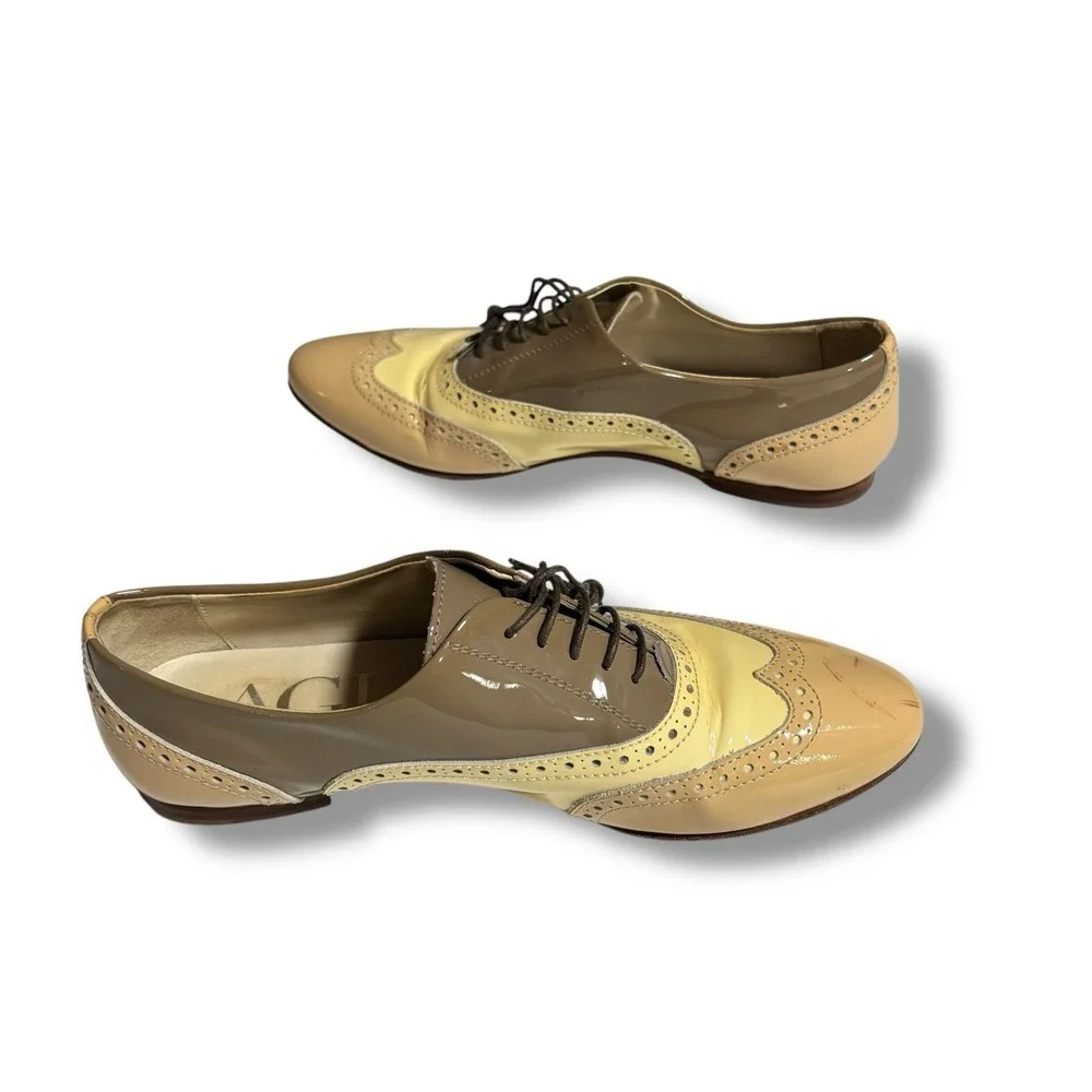 AGL Attilio Giusti Leombruni WINGTIP PATENT LEATHER‎ OXFORD US 7 EU 37.5